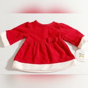 ⭐️5/$25 Carters Baby Girls Red White Warm Dress/Top Christmas Santa Newborn